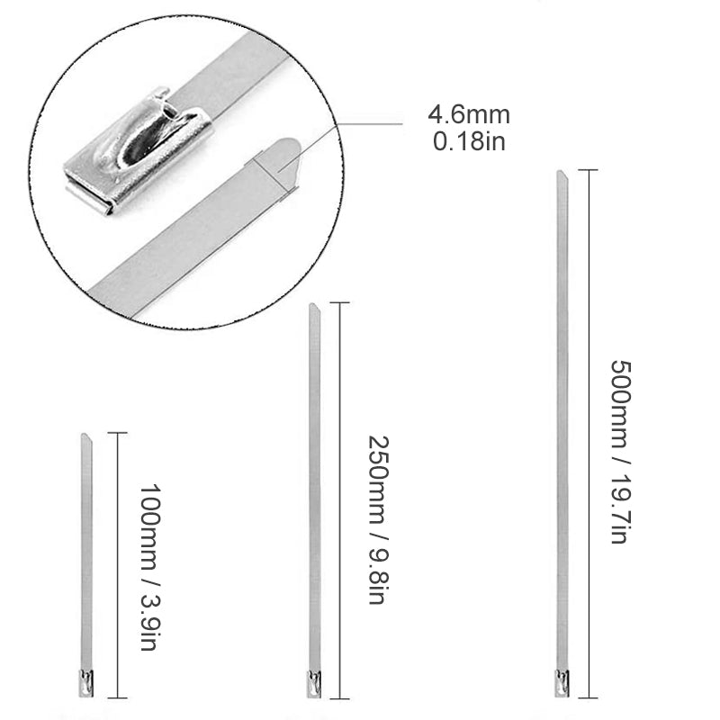 Mehrzweck-Sperrkabel Metall-Zip-Bänder (100 Stück)