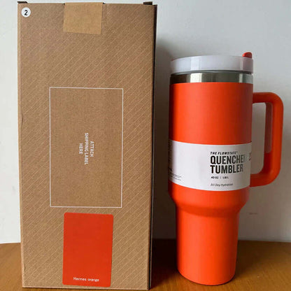 Isolierter Thermobecher 1,2L - Deckel &amp; Strohhalm