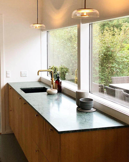 Moderne Pendelleuchte - Messing &amp; Glas