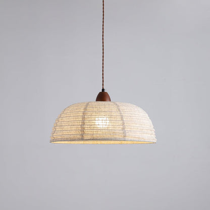 Holz &amp; Stoff Hängeleuchte