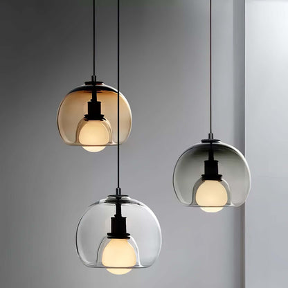 Moderne Pendelleuchte - Metall &amp; Glas