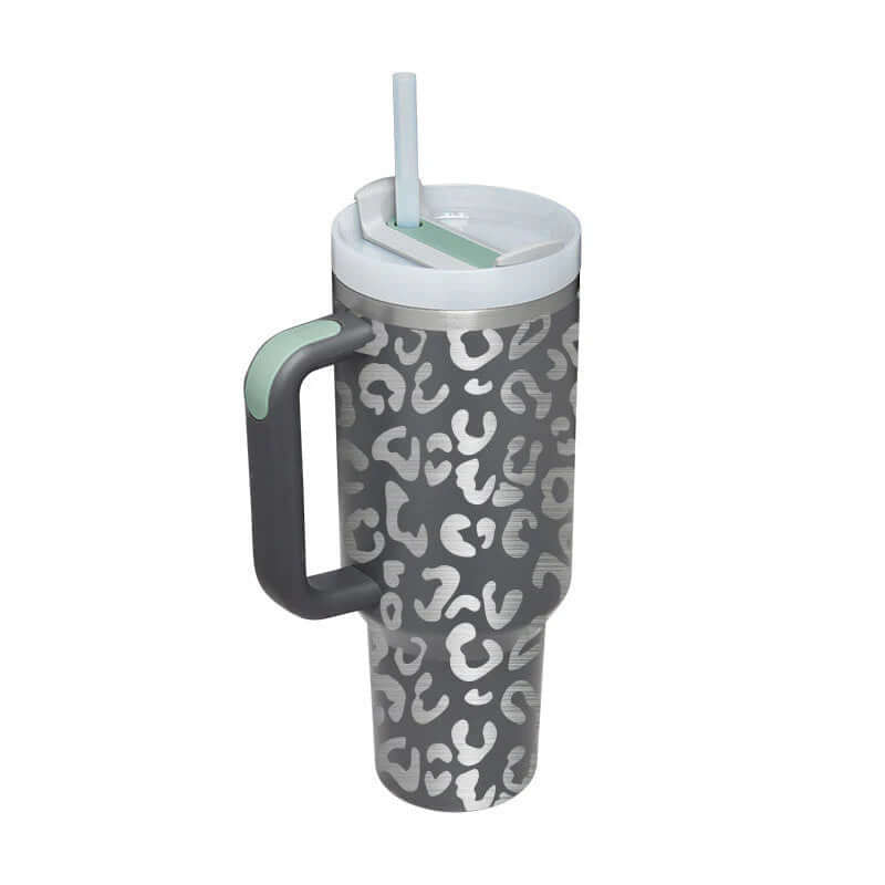 Isolierbecher mit Griff &amp; Strohhalm - Kaffeebecher &amp; Wasserflasche