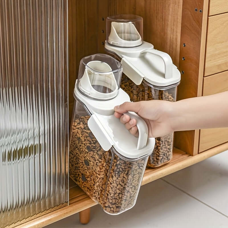 Luftdichter Trockenfutterbehälter mit Messbecher