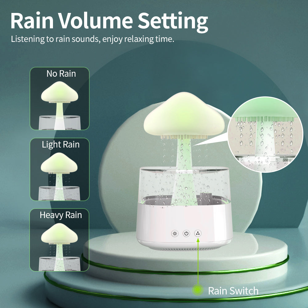 Regenwolken Luftbefeuchter Rain Cloud Humidifier Pilzförmig mit Regentropfen Funktion