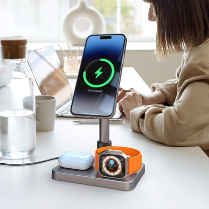 3 in 1 Magnetisches Ladegerät mit teleskopischer Reichweite für Apple