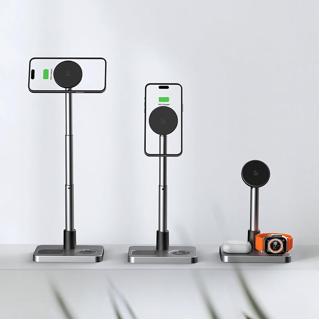3 in 1 Magnetisches Ladegerät mit teleskopischer Reichweite für Apple