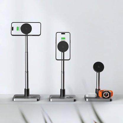 3 in 1 Magnetisches Ladegerät mit teleskopischer Reichweite für Apple