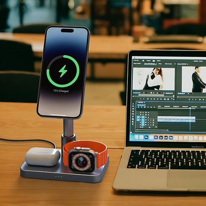 3 in 1 Magnetisches Ladegerät mit teleskopischer Reichweite für Apple