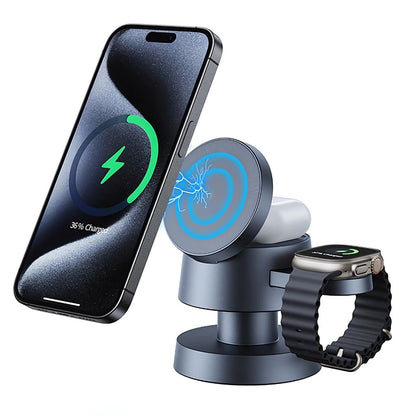 3 in 1 Magnetisches Ladegerät mit Umgebungslicht für Apple