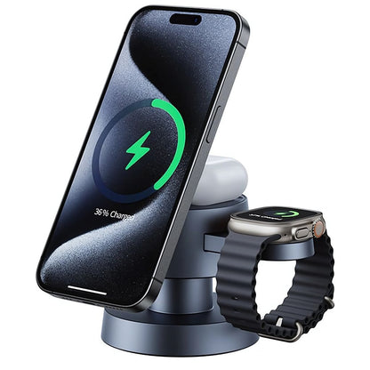 3 in 1 Magnetisches Ladegerät mit Umgebungslicht für Apple