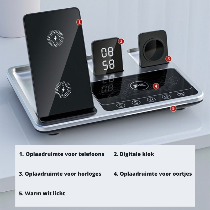 ZenCharge Pro | Kabelloser Lade-Hub | Platzsparendes Design | Schnelles Aufladen