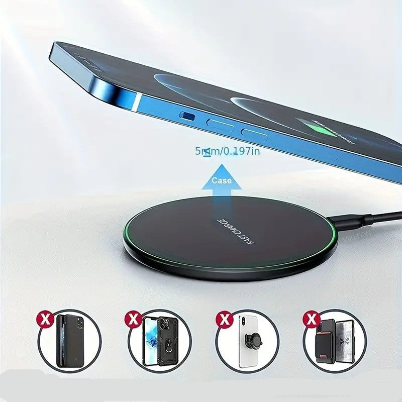 30W Kabelloses Schnellladegerät - Induktionspad für iPhone &amp; Android