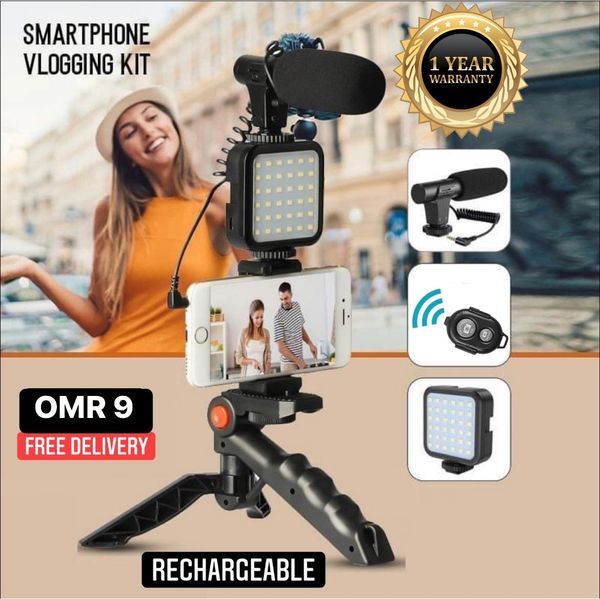 Letzter Tag 49% RABATT- Professionelles Videomikrofon-Set mit Stativ und LED-Videoleuchte