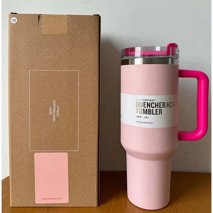 Isolierter Thermobecher 1,2L - Deckel &amp; Strohhalm