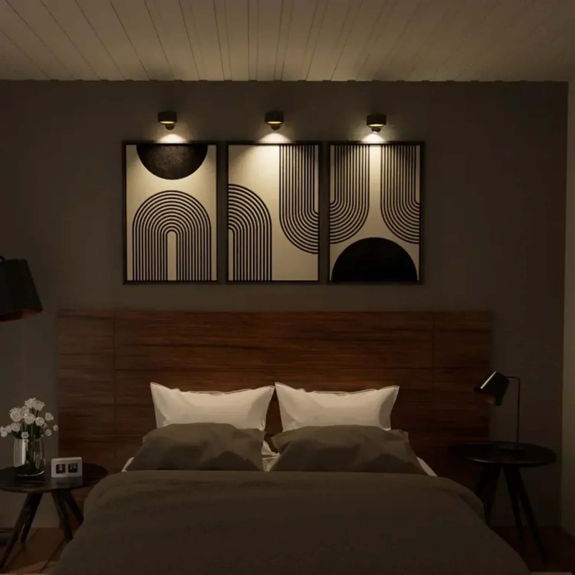 Kabellose LED Wandleuchte mit 360° Rotation