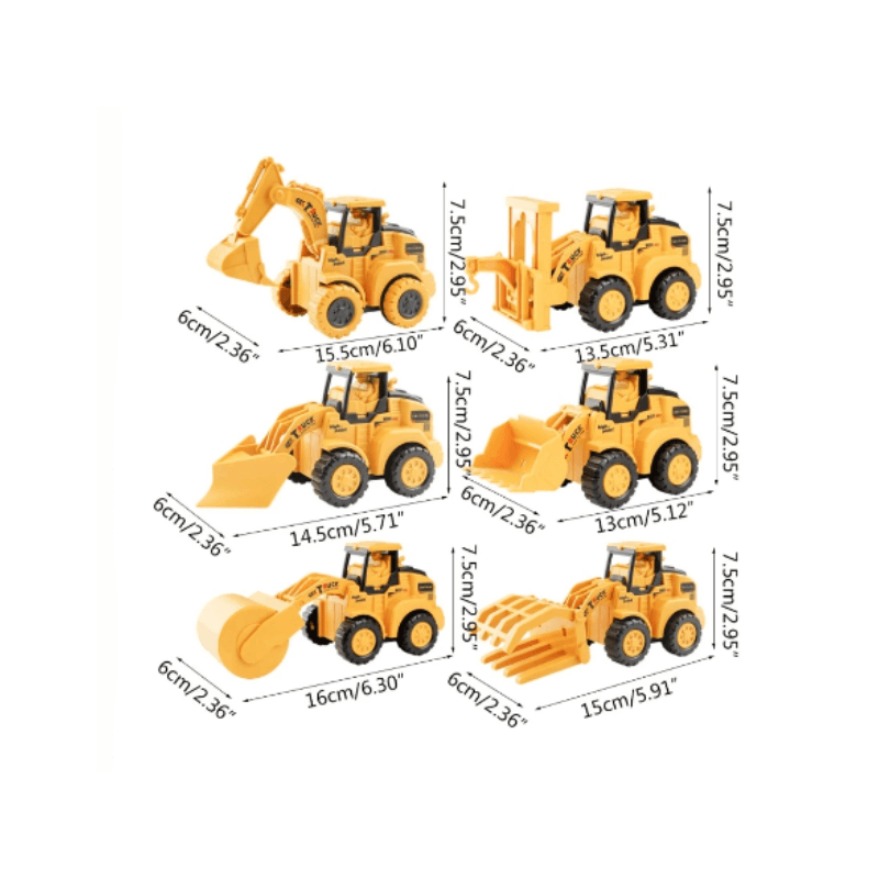 Kinder-Bagger Set - 3er oder 6er Set - Bauspaß garantiert