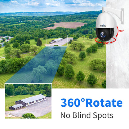 5MP 30X Zoom PTZ POE Außen Sicherheitskamera - Hiseeu wasserdichte CCTV mit 2-Wege Audio &amp; Bewegungserkennung