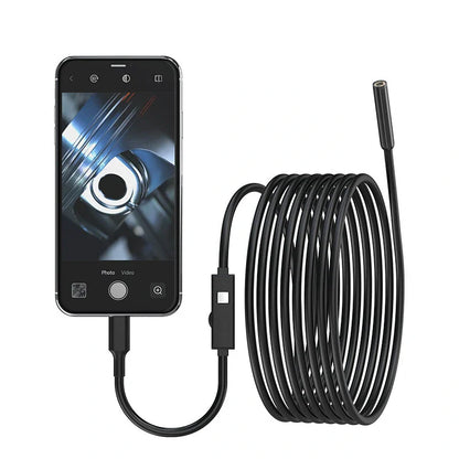 1920P HD Inspektionskamera, IP67 wasserdichter Endoskop mit 8 LED-Lichtern, 5 Meter halbstarrer Kabel für iPhone