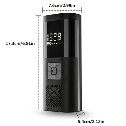 Tragbarer Luftkompressor – Intelligenter Reifenaufblasgerät mit LCD-Display und LED-Leuchten