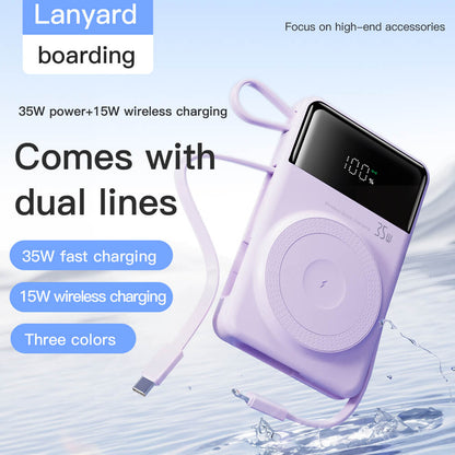 35W MagSafe Wireless Powerbank mit eingebauten Kabeln