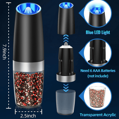 Elektrische Pfeffermühle &amp; Salzmühle Set - Wiederaufladbar