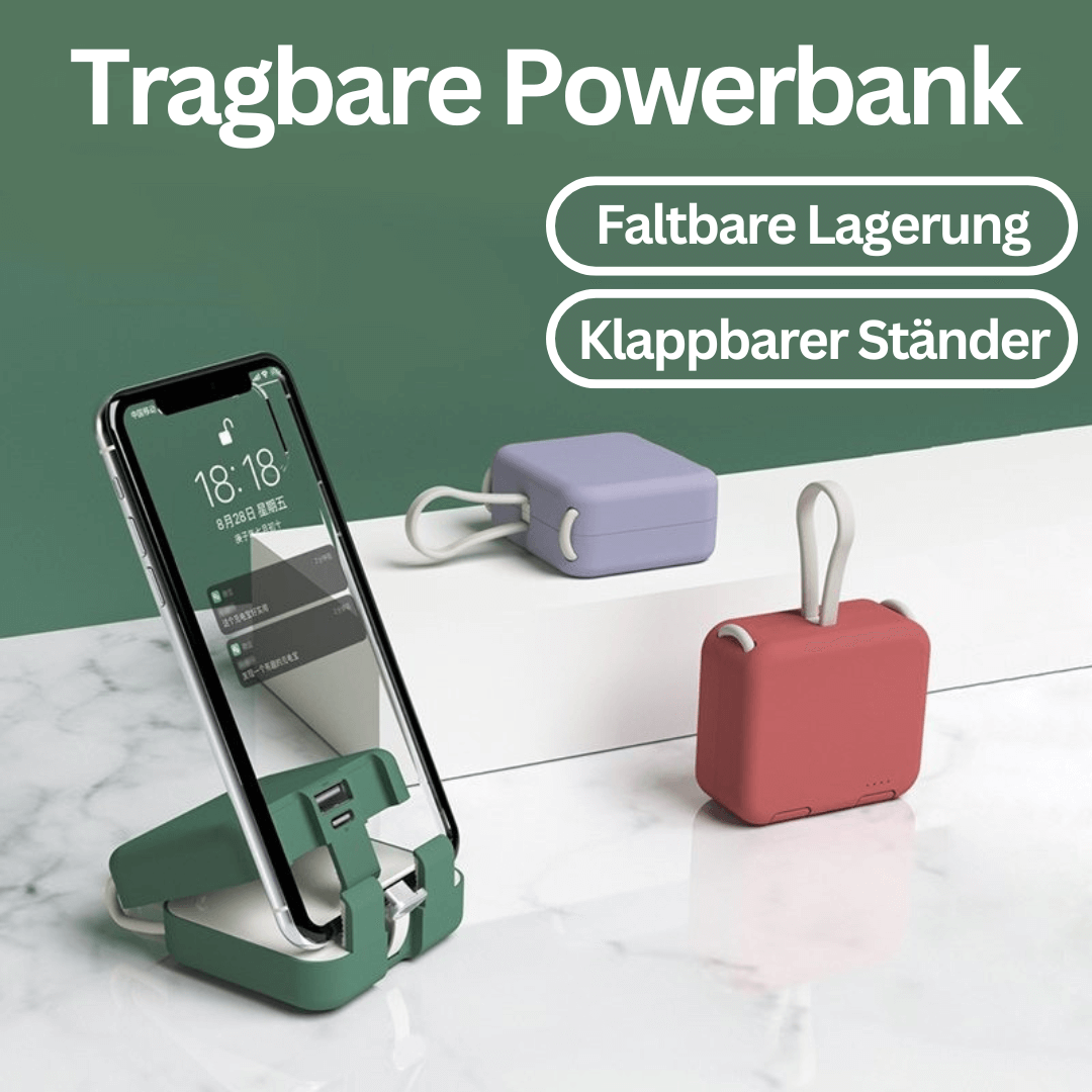Faltbare Powerbank 4000mAh - Kompakt &amp; Leistungsstark