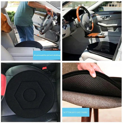Drehbares Sitzkissen - 360 drehbares Sitzkissen Pivot-Disc-Pad für Senioren, Drehstuhl-Hilfe zum einfachen Drehen vom Auto in den Rollstuhl