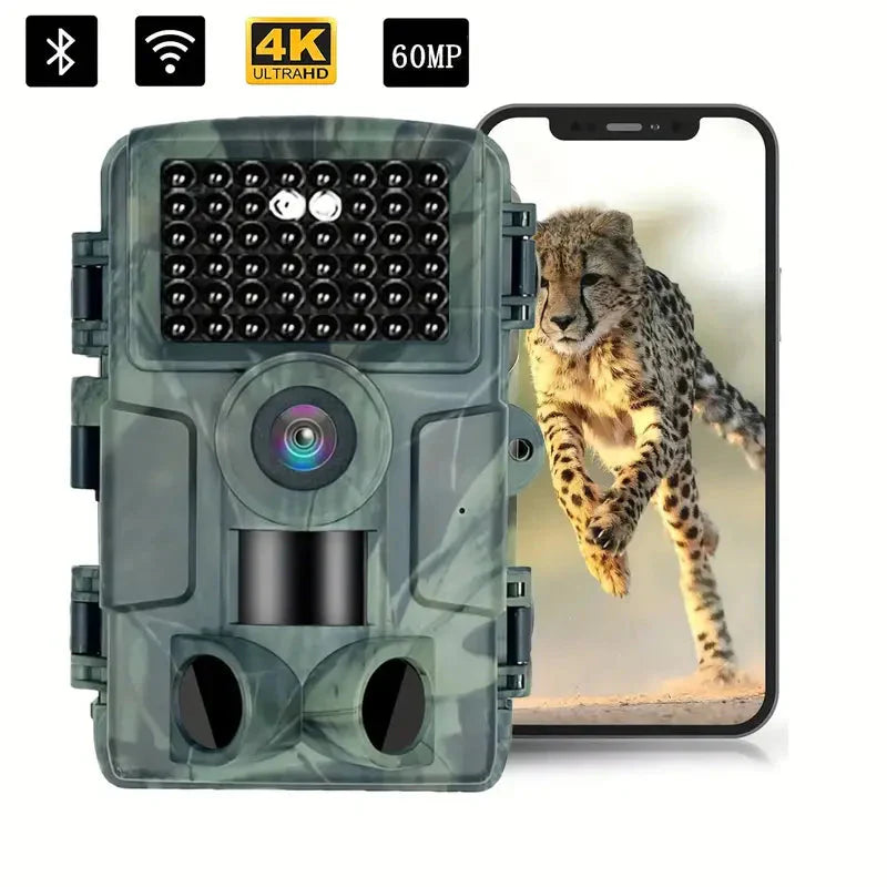 Wildkamera 4K Ultra HD - Bewegungsempfindlich mit App-Steuerung zur Überwachung von Wildtieren