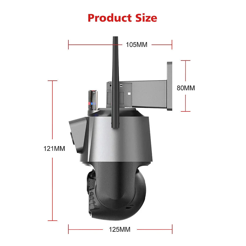Outdoor Dual-Screen AI Tracking PTZ Wifi Kamera, 3MP+3MP, IR Nachtsicht, Onvif, 2-Wege Audio, iCSee Kompatibel