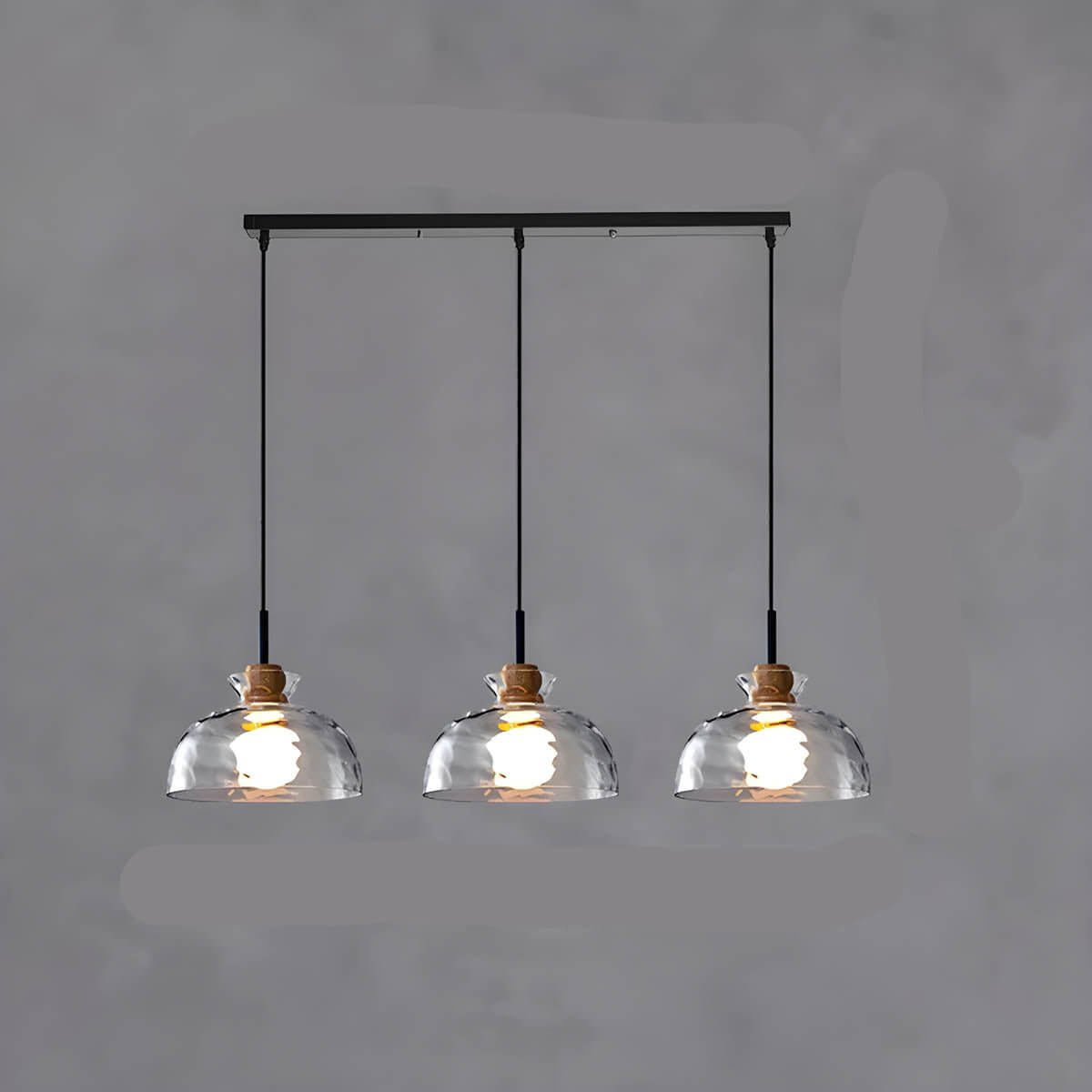 Moderner Glas-Kronleuchter, 1/3 Köpfe