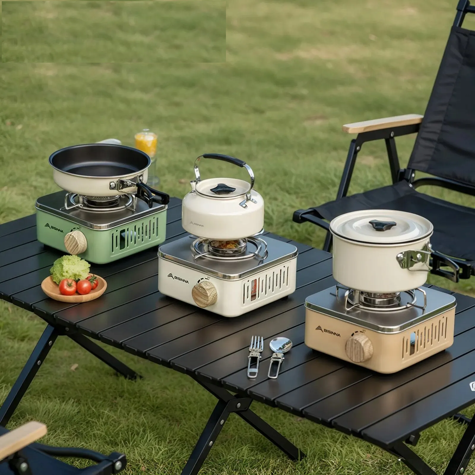 Portabler Camping-Gasherd | 2800W hohe Feuerkraft, leicht und tragbar für Outdoor-Kochen, Picknicks und Camping-Abenteuer