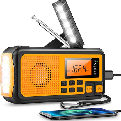 Zelara - Tragbares Notfallradio mit LED Taschenlampe Powerbank und Solaraufladung