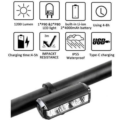 Ultra-Helle LED Fahrradlicht | Einstellbare Helligkeit | Wasserdicht &amp; Multi-Modus Fahrradlicht