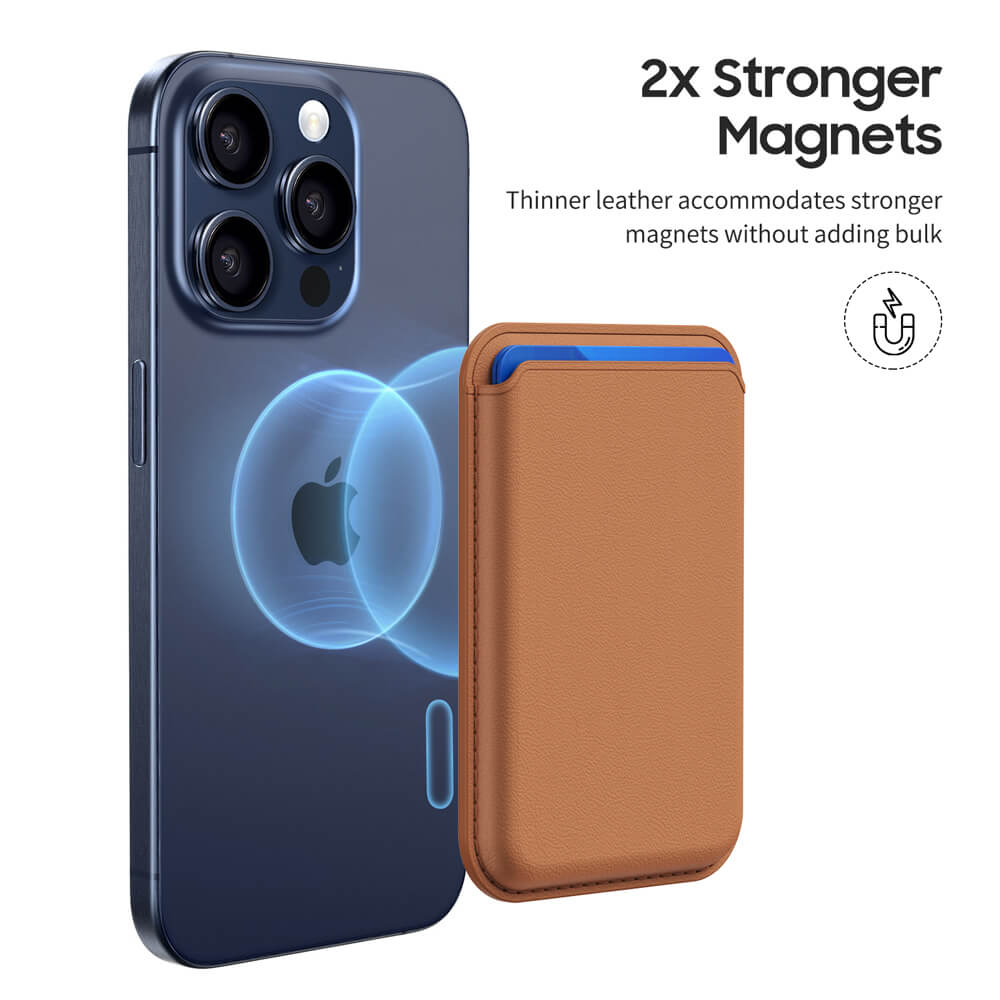CASEPEACH Magnetischer Lederkartenhalter für iPhone – Minimalistisches Design, MagSafe-kompatibel