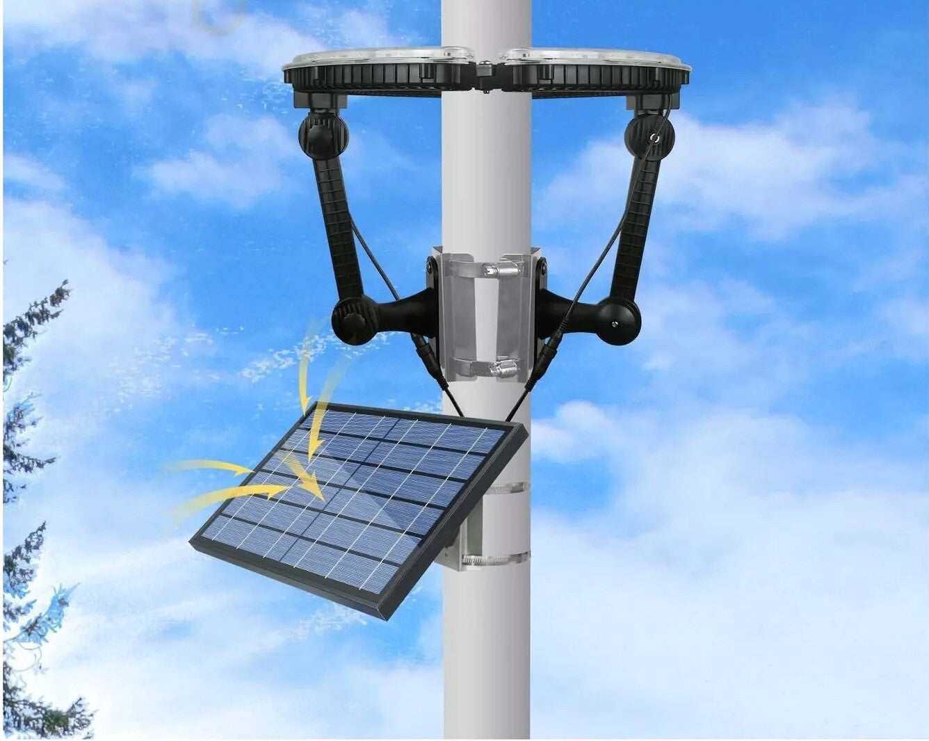 Flagpole Solarlicht 4640 Lumen 12000mAh Wiederaufladbare Batterie Flaggenmastlicht Solarbetrieben 32 Hellste LED Außen wasserdicht Passt für einen Durchmesser von 2-6 Zoll Flaggenmasten Arbeitet bis zu 16 Stunden Flaggenlichter