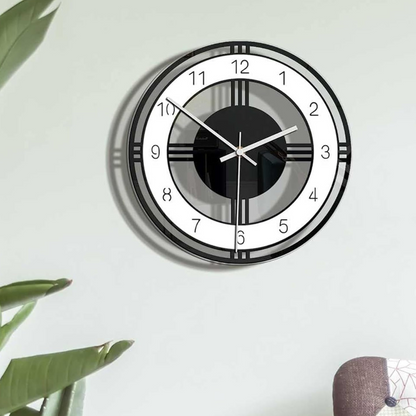 Schwarze Wanduhr | Moderne Wanddekoration für Wohnzimmer