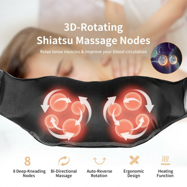 Shiatsu Nacken- &amp; Rückenmassagegerät mit Wärme &amp; 3D-Kneten