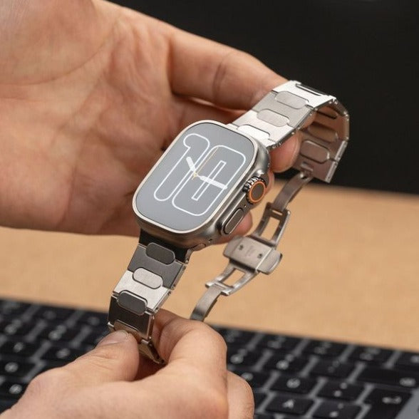Titanarmband + Schmetterlingsverschluss für Apple Watch Ultra 1/2