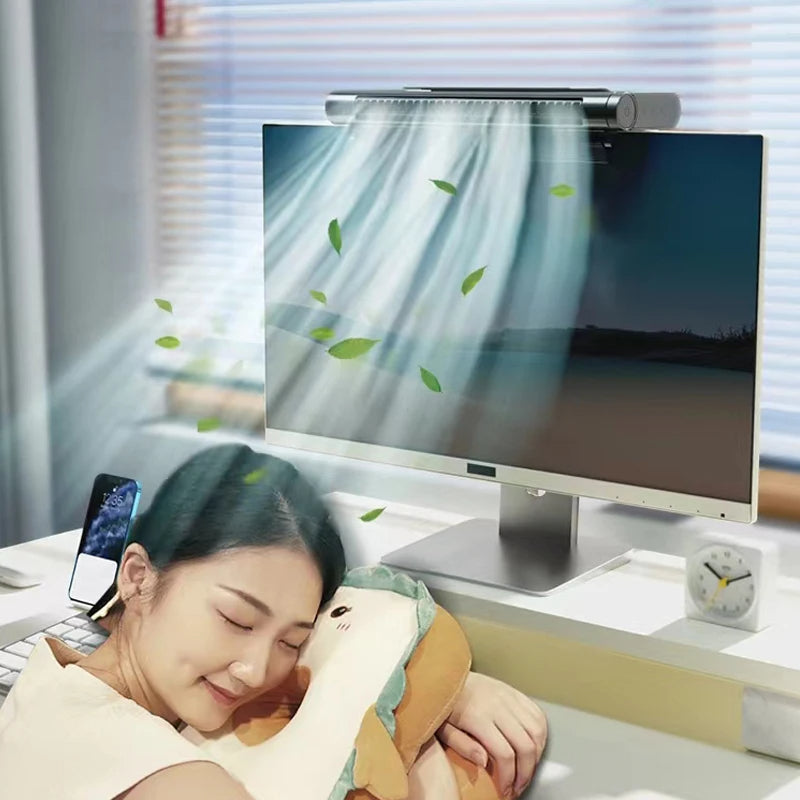 USB-bladeless ventilator, monitor- oder tischmontage, verstellbarer luftstrom, leise