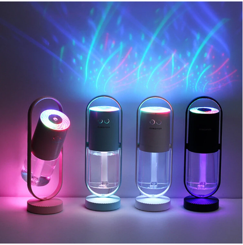 USB Luftbefeuchter Magic Shadow LED Tragbar Leise 300ml Raumluft Befeuchtung