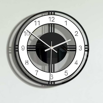 Schwarze Wanduhr | Moderne Wanddekoration für Wohnzimmer