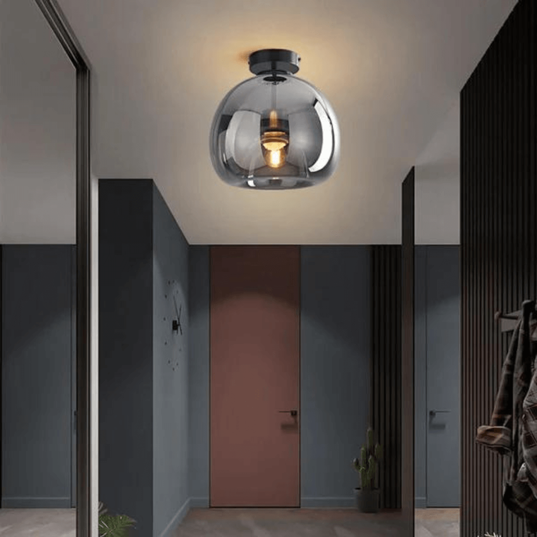 Moderne LED Deckenleuchte, Warmweiß, Metall &amp; Glas