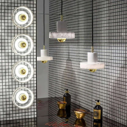 Marmor Hängeleuchte mit integrierter LED