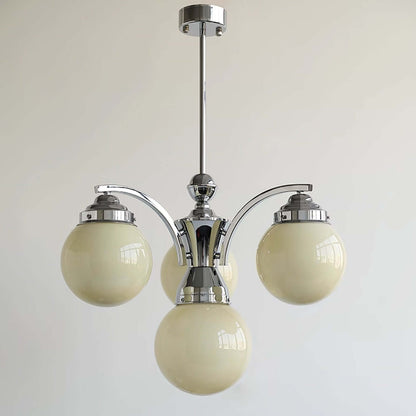Runder Retro-Kronleuchter aus Glas