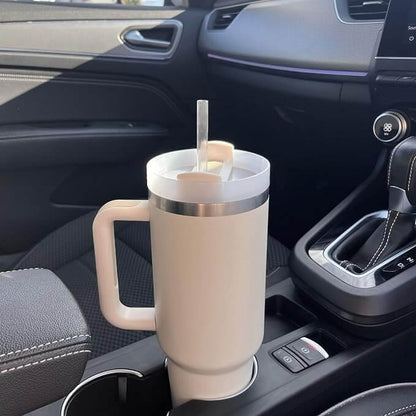 Isolierter Thermobecher 1,2L - Deckel &amp; Strohhalm