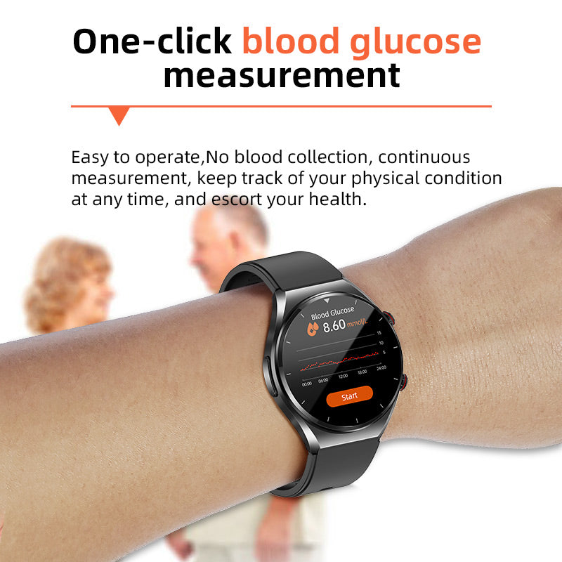 Ein-Klick Blutzucker|Blutglukose Blutdruck EKG|EKG HRV Herzfrequenzmonitor Gesundheits-Smartwatch