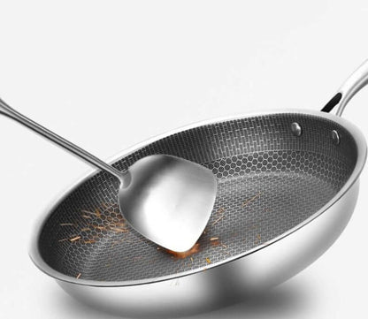 Kratzfeste Edelstahlpfanne mit Antihaftbeschichtung 28cm