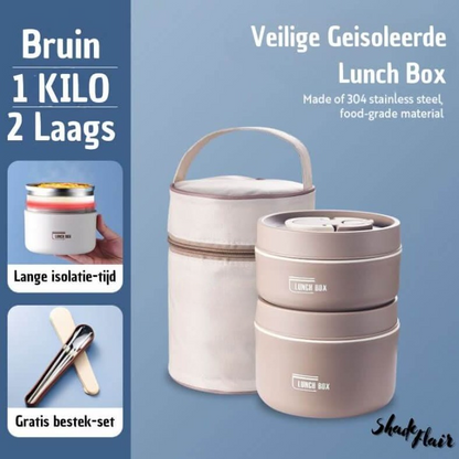 Isolierter Edelstahl Lunchbehälter Set - LunchMate