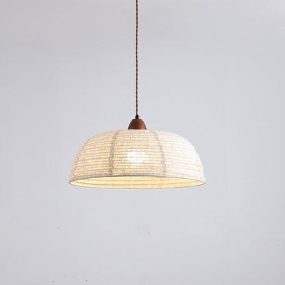 Holz &amp; Stoff Hängeleuchte