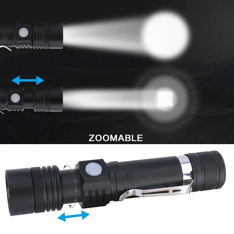 Super Helles 90000LM LED Taktisches Taschenlampe Zoombar Mit Wiederaufladbarem Akku